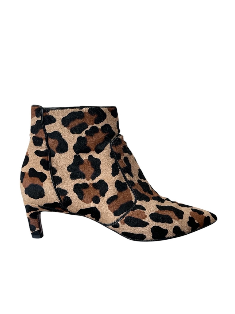 Aquatalia Women's Marilisa Leopard Print Calf Hair Booties Kitten Heel Size 8